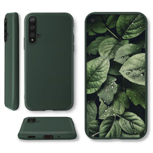 Cargar imagen en el visor de la galería, Moozy Minimalist Series Silicone Case for Huawei Nova 5T and Honor 20, Midnight Green - Matte Finish Slim Soft TPU Cover
