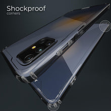 Załaduj obraz do przeglądarki galerii, Moozy Xframe Shockproof Case for Samsung A51 - Transparent Rim Case, Double Colour Clear Hybrid Cover with Shock Absorbing TPU Rim
