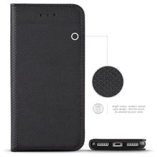 Załaduj obraz do przeglądarki galerii, Moozy Case Flip Cover for Huawei Y6 2019, Black - Smart Magnetic Flip Case with Card Holder and Stand
