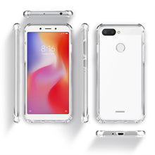 Charger l&#39;image dans la galerie, Moozy Shock Proof Silicone Case for Xiaomi Redmi 6 - Transparent Crystal Clear Phone Case Soft TPU Cover
