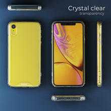 Charger l&#39;image dans la galerie, Moozy Xframe Shockproof Case for iPhone XR - Transparent Rim Case, Double Colour Clear Hybrid Cover with Shock Absorbing TPU Rim
