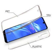 Charger l&#39;image dans la galerie, Moozy 360 Degree Case for Huawei Y7 2019 - Transparent Full body Slim Cover - Hard PC Back and Soft TPU Silicone Front

