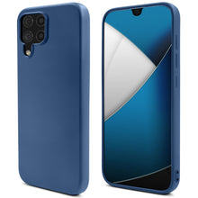 Load image into Gallery viewer, Moozy Lifestyle. Silicone Case for Samsung A22 4G, Midnight Blue - Liquid Silicone Lightweight Cover with Matte Finish and Soft Microfiber Lining, Premium Silicone Case
