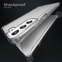 Załaduj obraz do przeglądarki galerii, Moozy Xframe Shockproof Case for Samsung S22 - Transparent Rim Case, Double Colour Clear Hybrid Cover with Shock Absorbing TPU Rim
