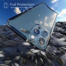 Cargar imagen en el visor de la galería, Moozy Xframe Shockproof Case for iPhone 13 Pro Max - Black Rim Transparent Case, Double Colour Clear Hybrid Cover with Shock Absorbing TPU Rim

