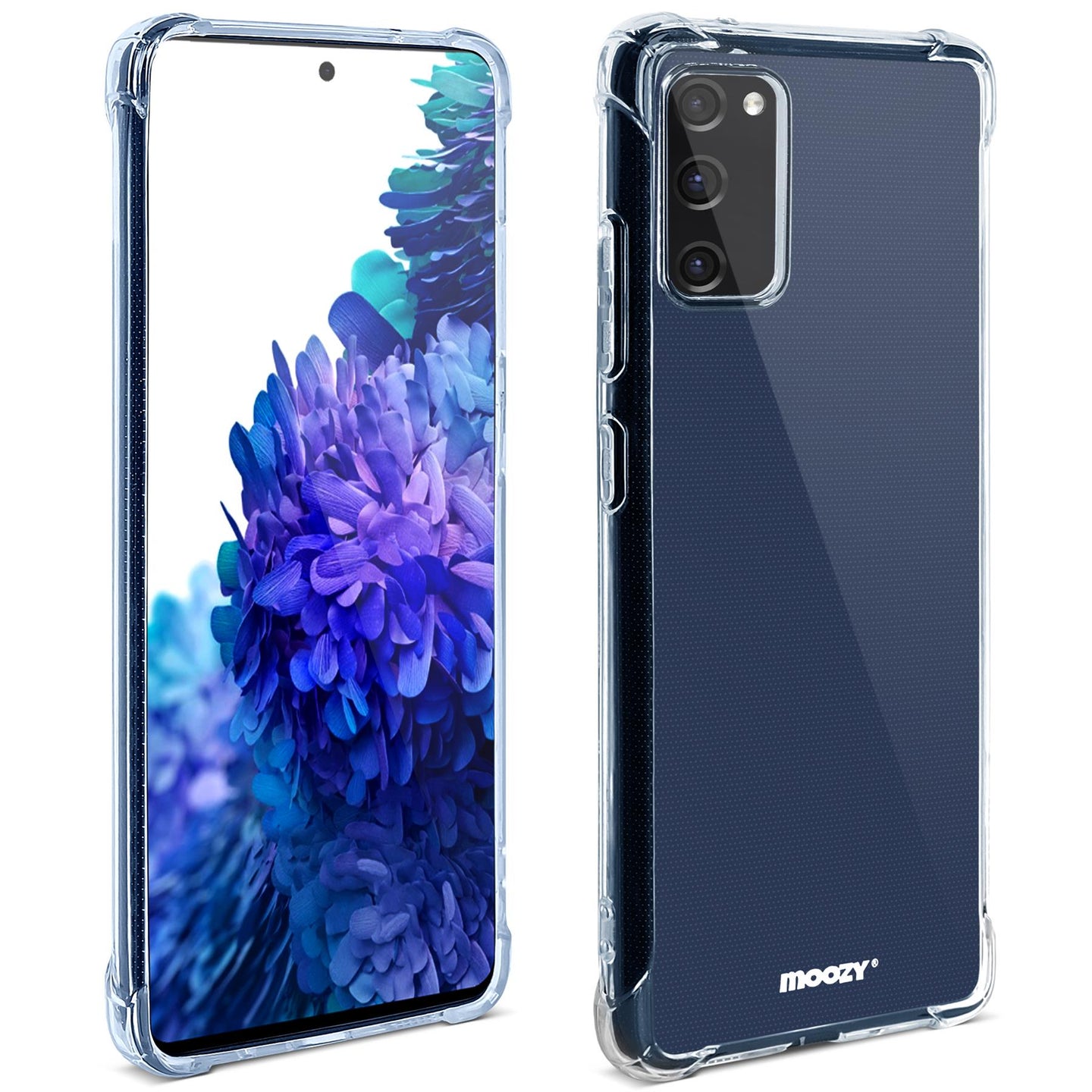 Moozy Shock Proof Silicone Case for Samsung S20 FE, Samsung S20 FE 5G - Transparent Crystal Clear Phone Case Soft TPU Cover