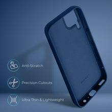 Carica l&#39;immagine nel visualizzatore di Gallery, Moozy Lifestyle. Silicone Case for Samsung A22 4G, Midnight Blue - Liquid Silicone Lightweight Cover with Matte Finish and Soft Microfiber Lining, Premium Silicone Case
