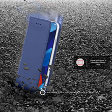 Załaduj obraz do przeglądarki galerii, Moozy Case Flip Cover for Huawei Nova 5T and Honor 20, Dark Blue - Smart Magnetic Flip Case with Card Holder and Stand
