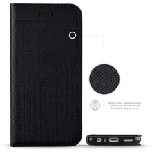 Cargar imagen en el visor de la galería, Moozy Case Flip Cover for Xiaomi Redmi Note 8T, Black - Smart Magnetic Flip Case with Card Holder and Stand
