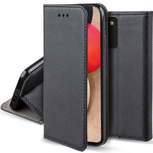 Cargar imagen en el visor de la galería, Moozy Case Flip Cover for Samsung A02S, Black - Smart Magnetic Flip Case Flip Folio Wallet Case with Card Holder and Stand, Credit Card Slots10,99
