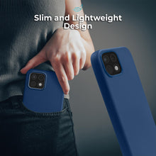 Lade das Bild in den Galerie-Viewer, Moozy Lifestyle. Silicone Case for Samsung A22 5G, Midnight Blue - Liquid Silicone Lightweight Cover with Matte Finish and Soft Microfiber Lining, Premium Silicone Case
