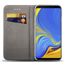 Load image into Gallery viewer, Moozy Case Flip Cover for Samsung A9 2018, Dark Blue - Smart Magnetic Flip Case with Card Holder and Stand
