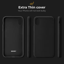 Charger l&#39;image dans la galerie, Moozy Minimalist Series Silicone Case for iPhone XR, Black - Matte Finish Slim Soft TPU Cover
