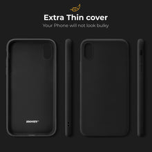 Carica l&#39;immagine nel visualizzatore di Gallery, Moozy Minimalist Series Silicone Case for iPhone XR, Black - Matte Finish Slim Soft TPU Cover
