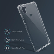 Carica l&#39;immagine nel visualizzatore di Gallery, Moozy Shock Proof Silicone Case for Samsung A11 - Transparent Crystal Clear Phone Case Soft TPU Cover
