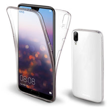 Charger l&#39;image dans la galerie, Moozy 360 Degree Case for Huawei P20 - Full body Front and Back Slim Clear Transparent TPU Silicone Gel Cover
