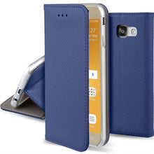 Carica l&#39;immagine nel visualizzatore di Gallery, Moozy Case Flip Cover for Samsung A5 2017, Dark Blue - Smart Magnetic Flip Case with Card Holder and Stand
