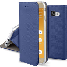 Cargar imagen en el visor de la galería, Moozy Case Flip Cover for Samsung A5 2017, Dark Blue - Smart Magnetic Flip Case with Card Holder and Stand
