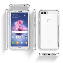 Cargar imagen en el visor de la galería, Moozy Shock Proof Silicone Case for Huawei P Smart - Transparent Crystal Clear Phone Case Soft TPU Cover
