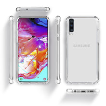 Załaduj obraz do przeglądarki galerii, Moozy Shock Proof Silicone Case for Samsung A70 - Transparent Crystal Clear Phone Case Soft TPU Cover
