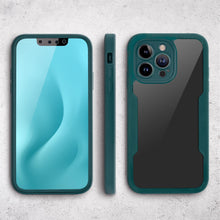 Cargar imagen en el visor de la galería, Moozy 360 Case for iPhone 13 Pro Max - Green Rim Transparent Case, Full Body Double-sided Protection, Cover with Built-in Screen Protector
