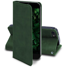 Cargar imagen en el visor de la galería, Moozy Marble Green Flip Case for iPhone SE 2020, iPhone 8, iPhone 7 - Flip Cover Magnetic Flip Folio Retro Wallet Case
