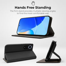 Load image into Gallery viewer, Moozy Case Flip Cover for Honor 50 / Huawei Nova 9, Black - Smart Magnetic Flip Case Flip Folio Wallet Case with Card Holder and Stand, Credit Card Slots, Kickstand Function
