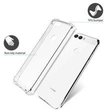 Załaduj obraz do przeglądarki galerii, Moozy Shock Proof Silicone Case for Huawei P Smart - Transparent Crystal Clear Phone Case Soft TPU Cover
