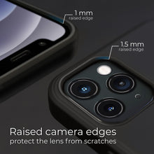 Cargar imagen en el visor de la galería, Moozy Lifestyle. Silicone Case for iPhone 13 Pro Max, Black - Liquid Silicone Lightweight Cover with Matte Finish
