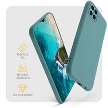 Załaduj obraz do przeglądarki galerii, Moozy Minimalist Series Silicone Case for Samsung A12, Blue Grey - Matte Finish Lightweight Mobile Phone Case Slim Soft Protective
