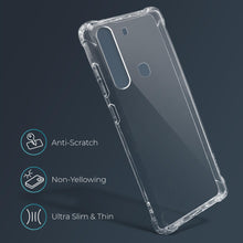 Ladda upp bild till gallerivisning, Moozy Shock Proof Silicone Case for Samsung A21 - Transparent Crystal Clear Phone Case Soft TPU Cover
