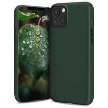 Lade das Bild in den Galerie-Viewer, Moozy Lifestyle. Silicone Case for iPhone 13 Mini, Dark Green - Liquid Silicone Lightweight Cover with Matte Finish
