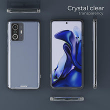 Załaduj obraz do przeglądarki galerii, Moozy Xframe Shockproof Case for Xiaomi 11T and Xiaomi 11T Pro - Transparent Rim Case, Double Colour Clear Hybrid Cover with Shock Absorbing TPU Rim
