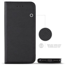 Cargar imagen en el visor de la galería, Moozy Case Flip Cover for Xiaomi Mi A3, Black - Smart Magnetic Flip Case with Card Holder and Stand
