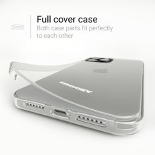 Charger l&#39;image dans la galerie, Moozy 360 Degree Case for iPhone 12 Pro Max - Full body Front and Back Slim Clear Transparent TPU Silicone Gel Cover
