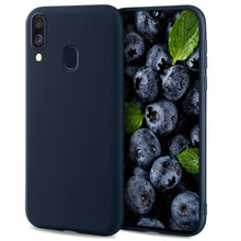 Lade das Bild in den Galerie-Viewer, Moozy Lifestyle. Designed for Samsung A40 Case, Midnight Blue - Liquid Silicone Cover with Matte Finish and Soft Microfiber Lining
