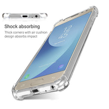 Lade das Bild in den Galerie-Viewer, Moozy Shock Proof Silicone Case for Samsung J3 2017 - Transparent Crystal Clear Phone Case Soft TPU Cover
