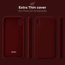Załaduj obraz do przeglądarki galerii, Moozy Minimalist Series Silicone Case for iPhone X and iPhone XS, Wine Red - Matte Finish Slim Soft TPU Cover
