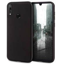 Load image into Gallery viewer, Moozy Minimalist Series Silicone Case for Huawei Y7 2019, Black - Matte Finish Slim Soft TPU Cover
