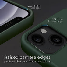 Charger l&#39;image dans la galerie, Moozy Lifestyle. Silicone Case for iPhone 13 Mini, Dark Green - Liquid Silicone Lightweight Cover with Matte Finish
