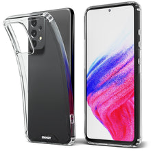 Afbeelding in Gallery-weergave laden, Moozy Xframe Shockproof Case for Samsung A53 5G - Transparent Rim Case, Double Colour Clear Hybrid Cover with Shock Absorbing TPU Rim
