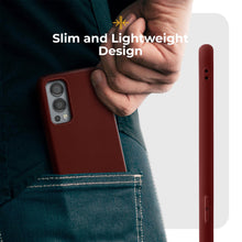 Lade das Bild in den Galerie-Viewer, Moozy Minimalist Series Silicone Case for OnePlus Nord 2, Wine Red - Matte Finish Lightweight Mobile Phone Case Slim Soft Protective TPU Cover with Matte Surface
