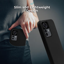 Carica l&#39;immagine nel visualizzatore di Gallery, Moozy Lifestyle. Silicone Case for Xiaomi 12T and 12T Pro, Black - Liquid Silicone Lightweight Cover with Matte Finish and Soft Microfiber Lining, Premium Silicone Case
