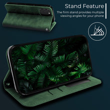 Load image into Gallery viewer, Moozy Marble Green Flip Case for Samsung S20 FE - Flip Cover Magnetic Flip Folio Retro Wallet Case with Card Holder and Stand, Credit Card Slots
