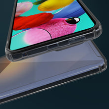 Cargar imagen en el visor de la galería, Moozy Xframe Shockproof Case for Samsung A51 - Transparent Rim Case, Double Colour Clear Hybrid Cover with Shock Absorbing TPU Rim
