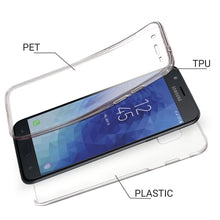 Cargar imagen en el visor de la galería, Moozy 360 Degree Case for Samsung J7 2018 - Transparent Full body Slim Cover - Hard PC Back and Soft TPU Silicone Front
