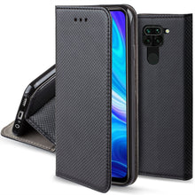Ladda upp bild till gallerivisning, Moozy Case Flip Cover for Xiaomi Redmi Note 9, Black - Smart Magnetic Flip Case with Card Holder and Stand
