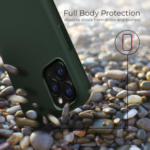 Afbeelding in Gallery-weergave laden, Moozy Lifestyle. Silicone Case for iPhone 13 Pro, Dark Green - Liquid Silicone Lightweight Cover with Matte Finish
