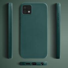 Załaduj obraz do przeglądarki galerii, Moozy Lifestyle. Silicone Case for Samsung A22 5G, Dark Green - Liquid Silicone Lightweight Cover with Matte Finish and Soft Microfiber Lining, Premium Silicone Case
