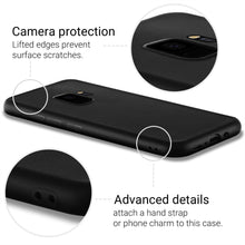 Carica l&#39;immagine nel visualizzatore di Gallery, Moozy Minimalist Series Silicone Case for Samsung S9, Black - Matte Finish Slim Soft TPU Cover
